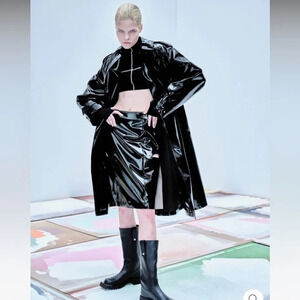 john lawrence sullivan Patent hollowed out skirt Black Size S